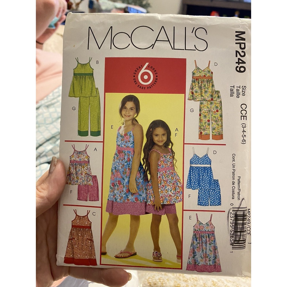2008 McCalls Girls Sewing Pattern MP249 Size 3-6 Dress Top Pants Cut Complete